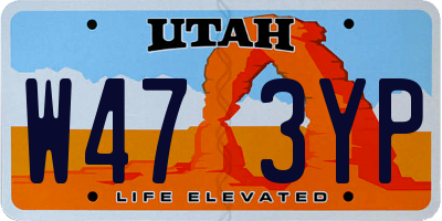 UT license plate W473YP
