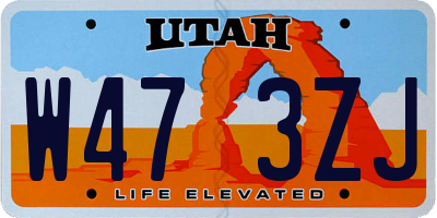 UT license plate W473ZJ