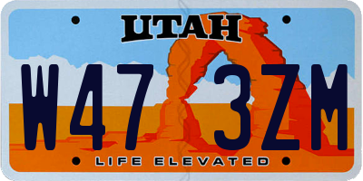 UT license plate W473ZM