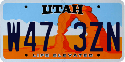 UT license plate W473ZN
