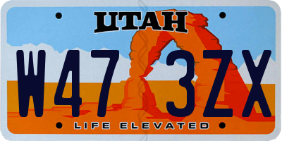 UT license plate W473ZX