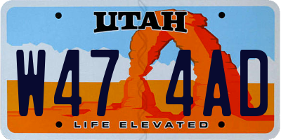 UT license plate W474AD