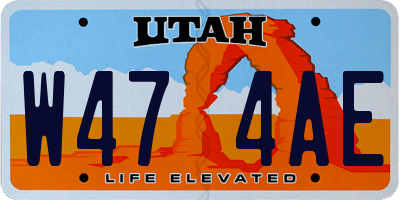 UT license plate W474AE