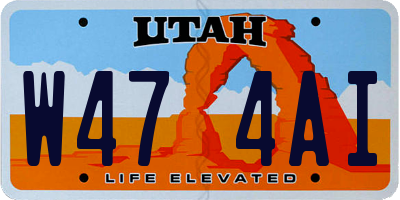 UT license plate W474AI