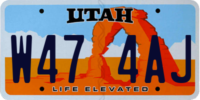 UT license plate W474AJ