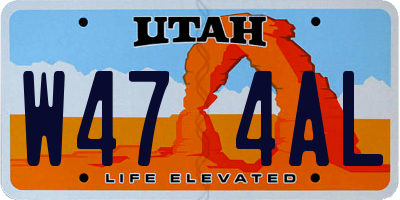 UT license plate W474AL