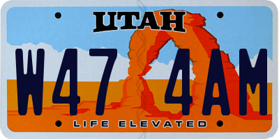 UT license plate W474AM