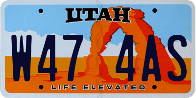 UT license plate W474AS