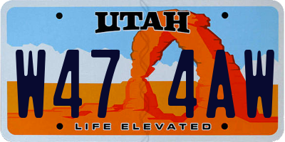 UT license plate W474AW