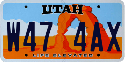 UT license plate W474AX
