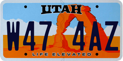 UT license plate W474AZ