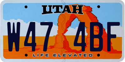 UT license plate W474BF