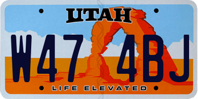 UT license plate W474BJ
