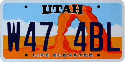 UT license plate W474BL