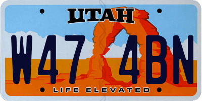UT license plate W474BN