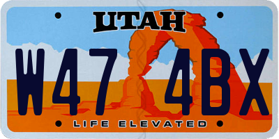 UT license plate W474BX