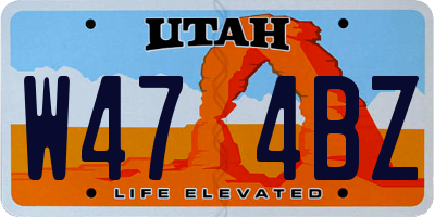 UT license plate W474BZ