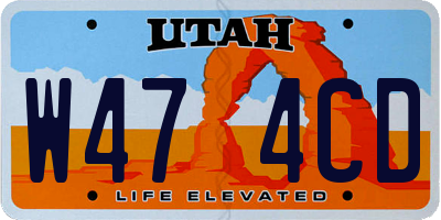 UT license plate W474CD