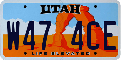 UT license plate W474CE