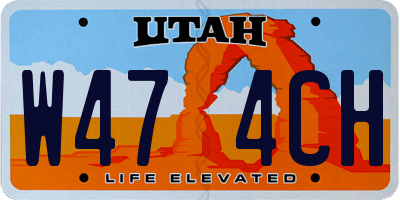 UT license plate W474CH