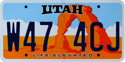 UT license plate W474CJ