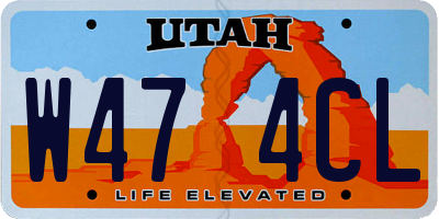 UT license plate W474CL
