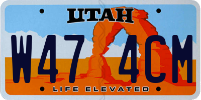 UT license plate W474CM