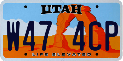 UT license plate W474CP