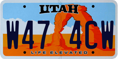UT license plate W474CW