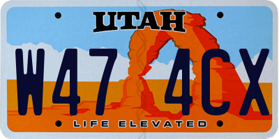 UT license plate W474CX