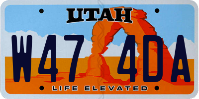 UT license plate W474DA