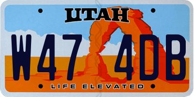UT license plate W474DB