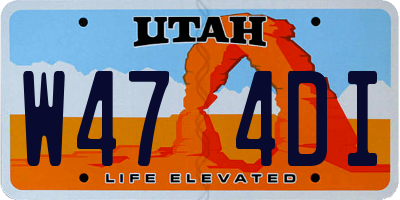 UT license plate W474DI