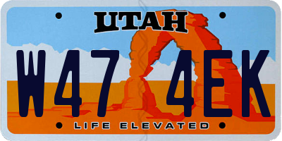 UT license plate W474EK