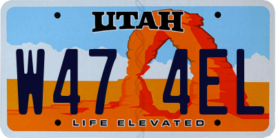 UT license plate W474EL