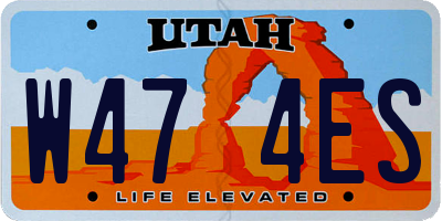 UT license plate W474ES