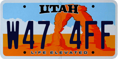 UT license plate W474FF