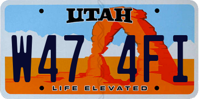 UT license plate W474FI