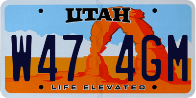 UT license plate W474GM