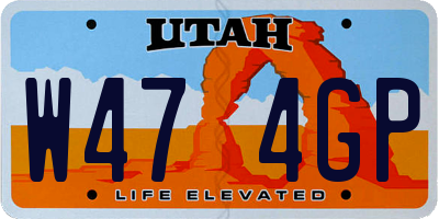 UT license plate W474GP