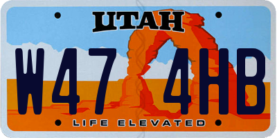 UT license plate W474HB