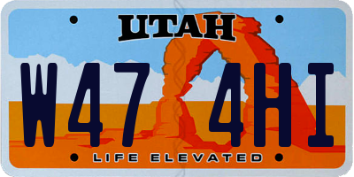 UT license plate W474HI