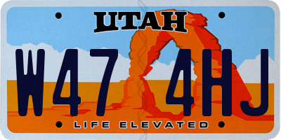 UT license plate W474HJ