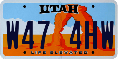 UT license plate W474HW