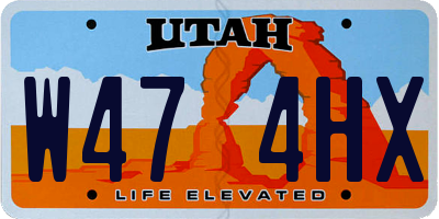 UT license plate W474HX