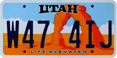 UT license plate W474IJ
