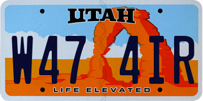 UT license plate W474IR