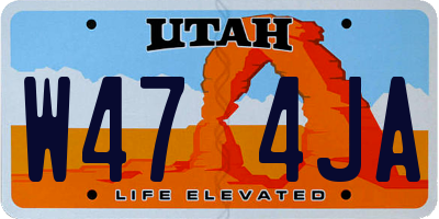 UT license plate W474JA