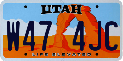 UT license plate W474JC