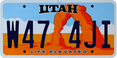 UT license plate W474JI